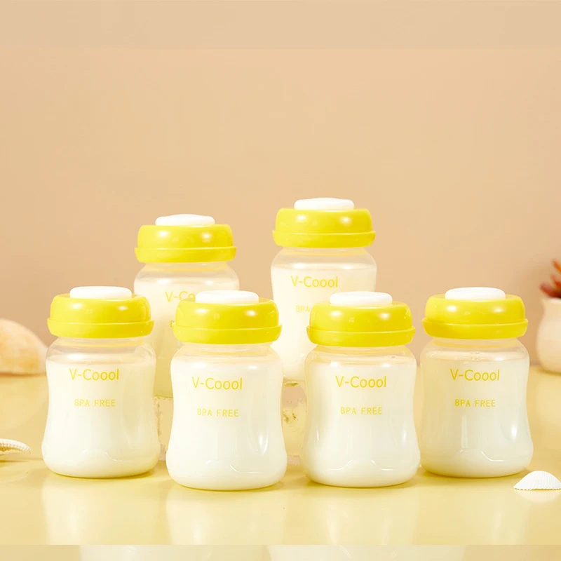 Baby Breast Milk bottle Storage carrying infant bottle Breast feeding mummy 6pcs/set breast pump milk Safety seal bottles BNA016