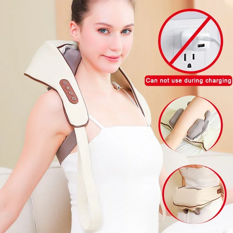 8D Neck and Shoulder Massager Electric Air Compress Kneading Multifunctional Back Massager Massaging Multiple Parts of the Body