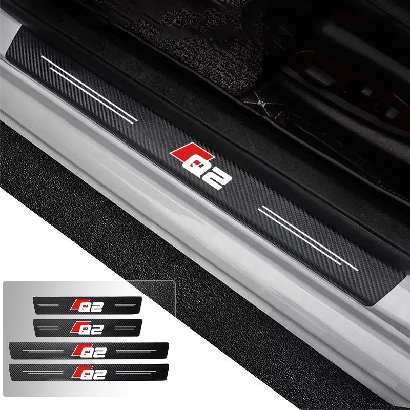 

Car Door Sill Carbon Fiber Sticker Threshold Side Anti Scratch Waterproof For Audi Q2 Trunk Bumper Scratch Guards Decals