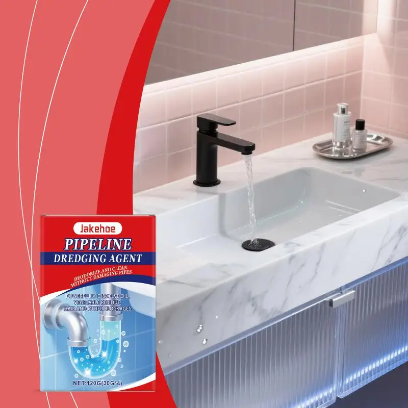 

Порошок для прочистки канализации Jakehoe: средство для удаления запахов и устранения засоров в кухонных и ванных комнатах, бытовое чистящее средство
