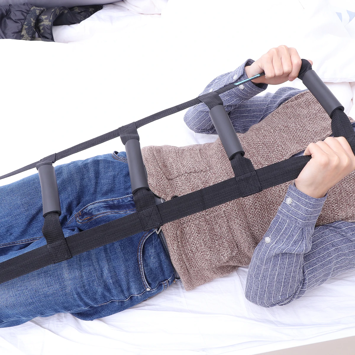 

Bed Ladder Sit Up Assist Device Adjustable Handle Strap Rope Ladder for Elderly Senior Injury Recovery Patient Pregnant Bed Pull