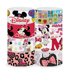 Disney 5 Yards Multi Size Mickey Minnie stampato nastro in Grosgrain per fiocco per capelli forniture artigianali fai da te nastri dei cartoni animati