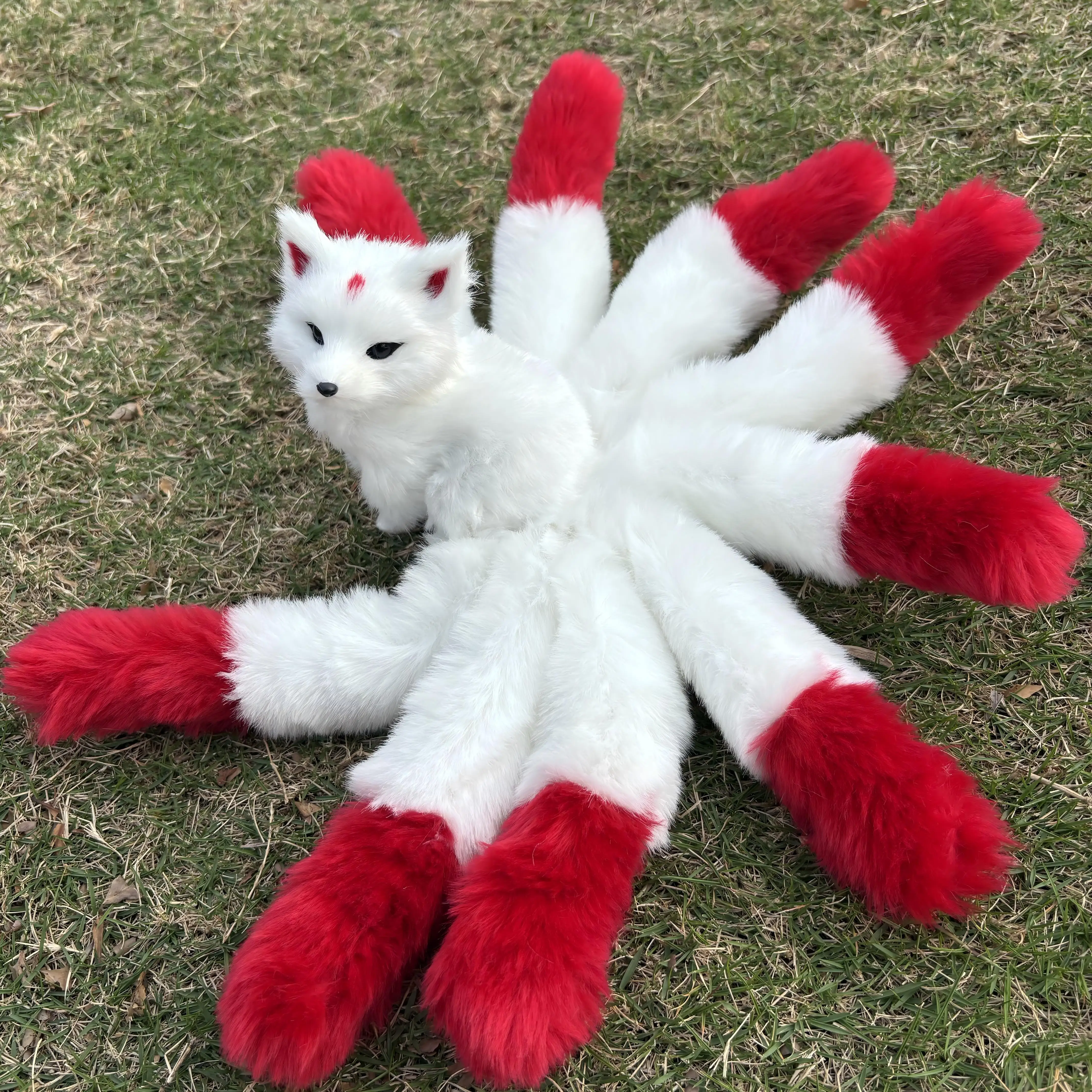 30cm bonito raposa de nove caudas brinquedo de pelúcia kawaii kitsune boneca animal de pelúcia macio decoração de mesa de casa presente fofo ideal para todas as idades