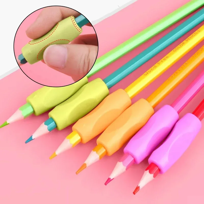 Random 8Pcs Primary Student Learning Partner Children Student Stationery Pencil Holder Exerciser Correct Pen Holder Posture Hold