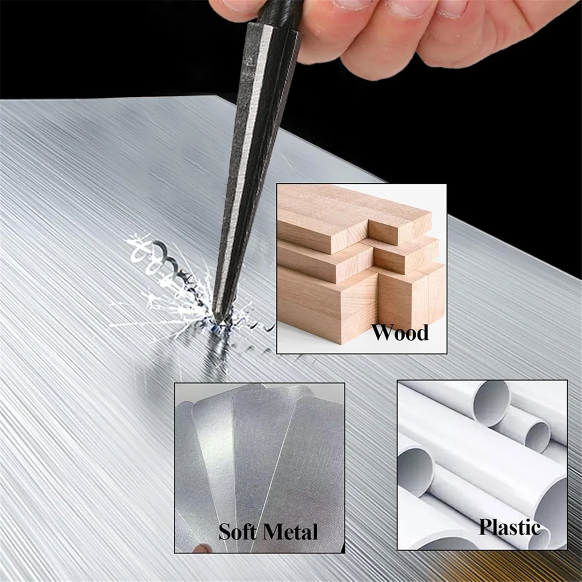 2025+ 2Pcs T Handle Tapered Reamer Tool, 3-13mm (1/8-1/2 Inch) & 5-16mm(1/2-5/8 Inch) Bridge Pin Hole Hand Reamer Tool