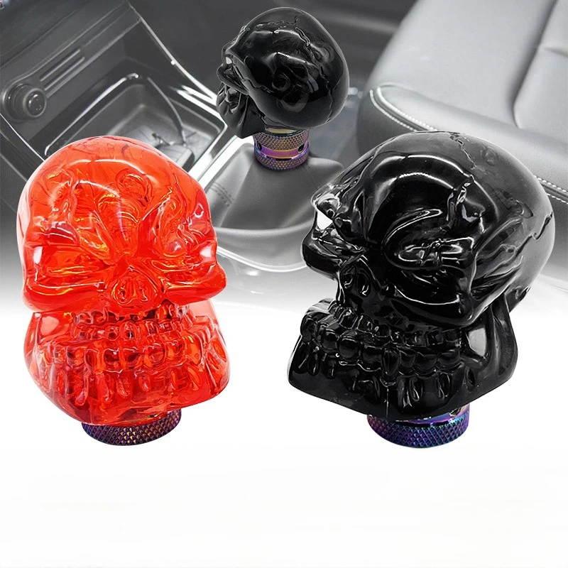 

Stall Head Car Decorations Personalized Handle Shift Colorful Skull Interior Car Accessories Parts Protective Cover Automobiles
