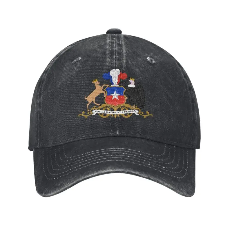 Custom Unisex Cotton Coat Of Arms Of Chile Baseball Cap Adult Chilean Flag Adjustable Dad Hat Women Men Sun Protection