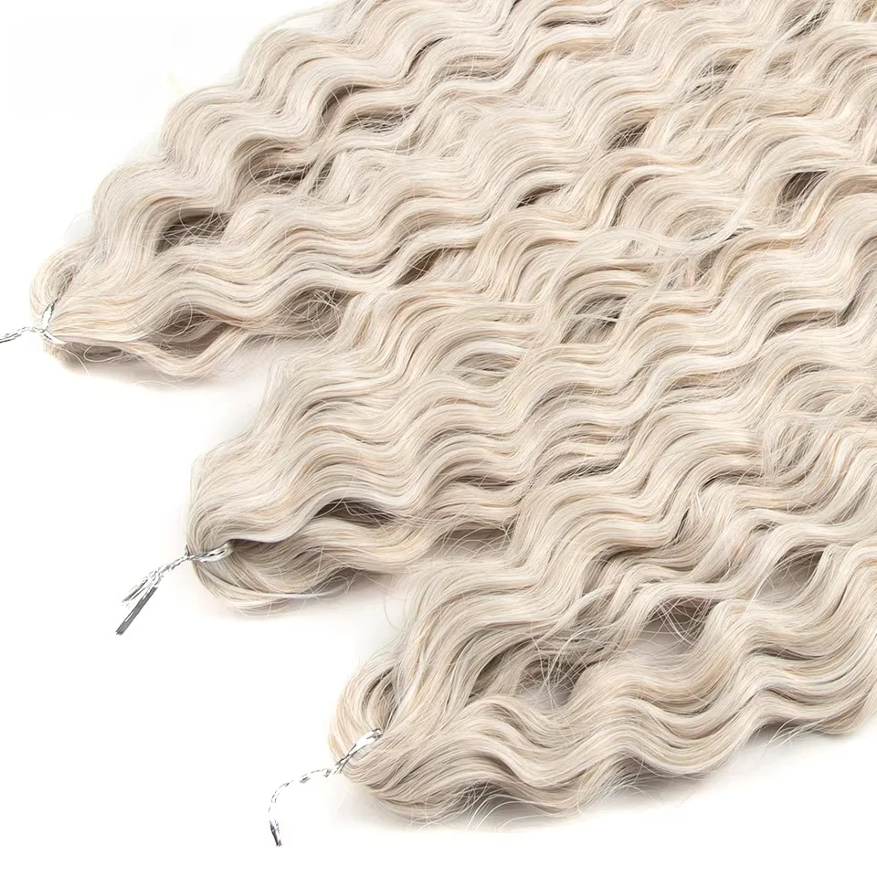 FREEDOM Ariel Curl Synthetisches Twist-Häkelhaar 22 Zoll Wasserwellen-Flechthaarverlängerungen Ombre Blond Regenbogen Buntes Haar – Detail 6