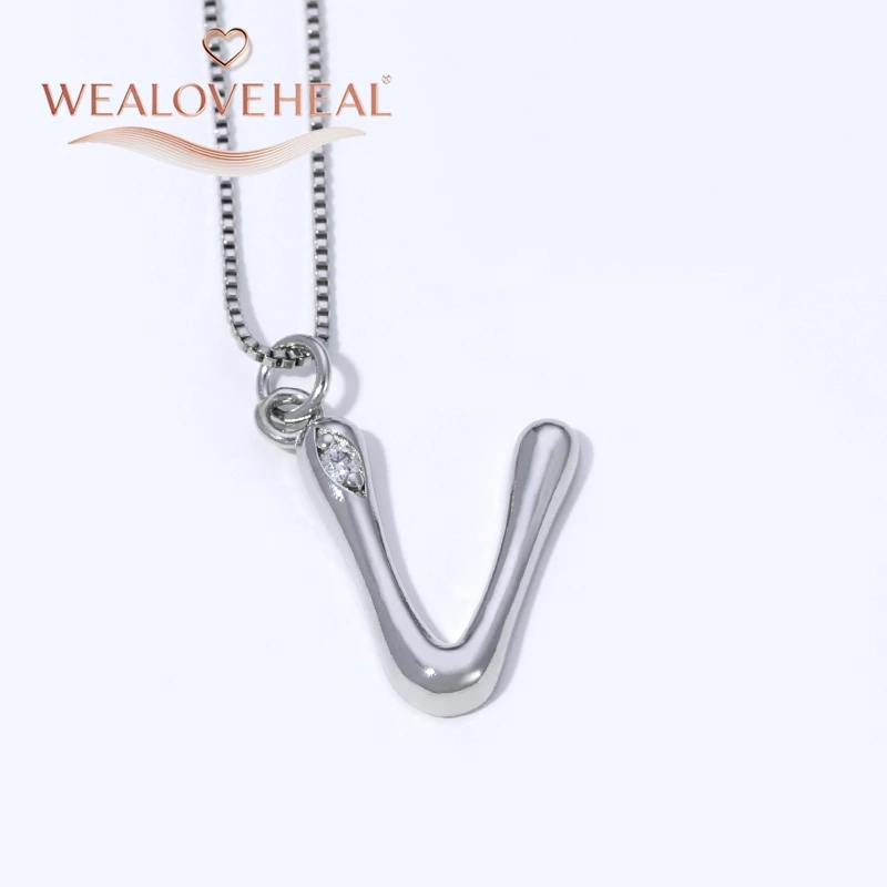 Rhodium-Plattierte Messing A-Z Initial-Halskette, Funkelnder Solitär-CZ-Buchstabenanhänger, Zierlicher Alphabet-Schmuck, Personalisiertes Namensgeschenk – Detail 40