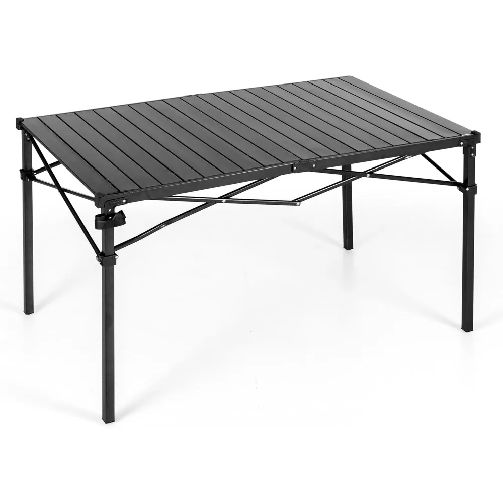 Folding Camping Table Aluminum Roll-up Table,Lightweight Foldable Camp Table for Outdoor Camping Picnic Barbecue Beach Patio