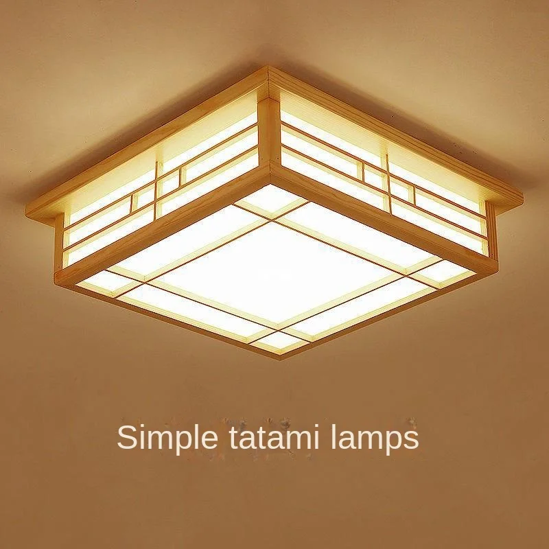 Ceiling Lamp Japanese Led Log Tatami Bedroom Light Solid Wood Lamp Lamp in the Living Room and Room Lamps