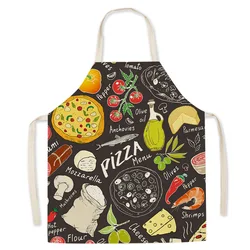 Cute Food Pattern Men's Burger French Fries Pizza Pattern Kids Sleeveless Apron Women's Kitchen Apron Kitchen Household Items