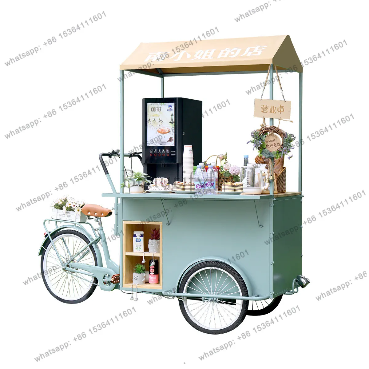 Three-wheeled bicycles, large hotels, shopping malls, mobile stalls, food trucks