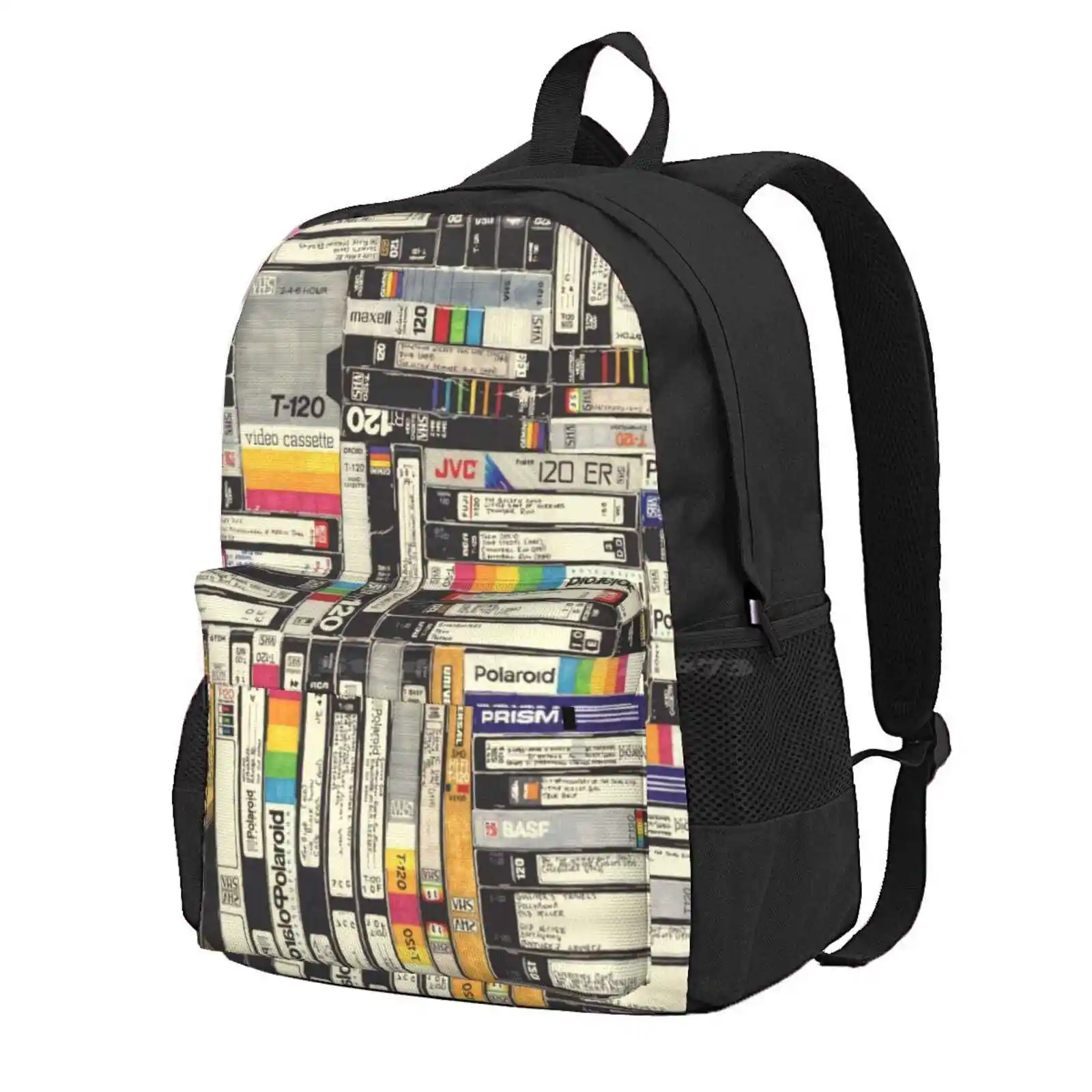 Vhs Hot Sale Schoolbag Backpack Fashion Bags Vhs Permanent Marker Pop Culture Vintage Retro Movies Pattern Wallpaper 80S