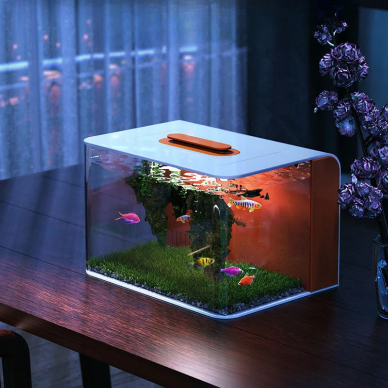 

Desktop Bowl Aquariums Fish Tank Living Room Small Circulate Vivarium Aquariums Fish Tank Landscaping Peceras Pet Product QF50YG