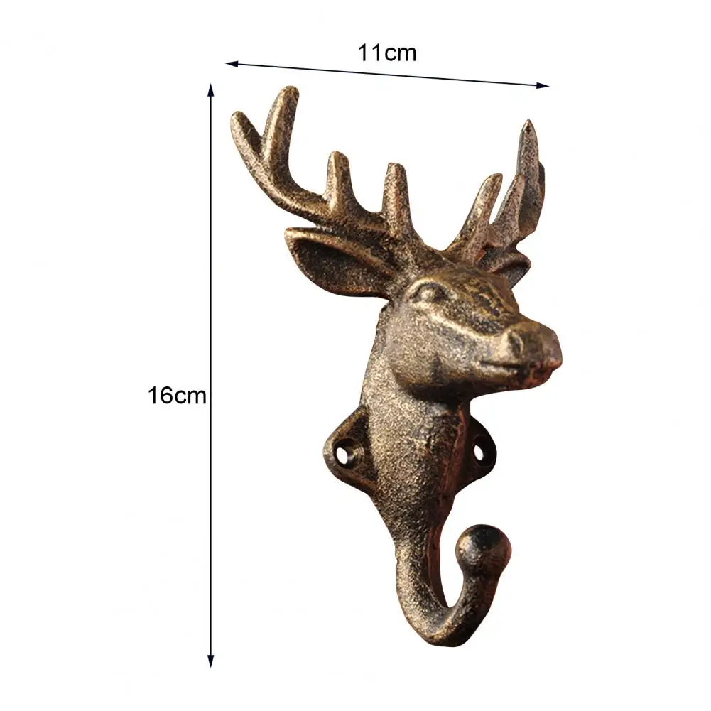 Nordic Vintage Style Deer Head Animal Hanging Coat Hook Wall Hook for Living Room Home Storage Decoration Key Clothes Hanger