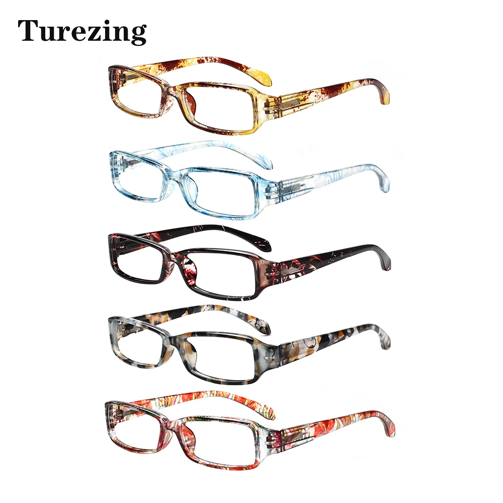 

Turezing Spring Hinged Reading Glasses Men Women Printed Flower Frame Decorative Eyeglasses HD Presbyopia Vision Eyewear+2.0