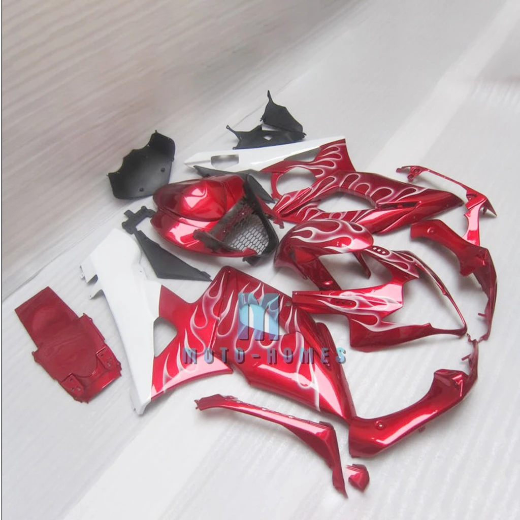 

Комплекты обтекателей мотоцикла для SUZUKI K5 GSXR1000 05 06 GSXR 1000 2005 2006, 100% подходят для инъекций, шоссейных гонок, вторичный рынок, белое пламя