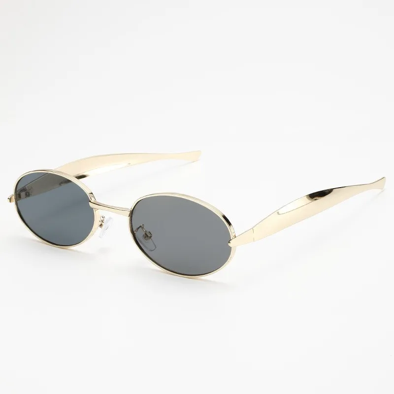 Retro Ovale Sonnenbrille für Damen und Herren Trendige Runde Metallbrillen mit UV400-Schutz Sonnenbrillen ﻿ – Detail 5