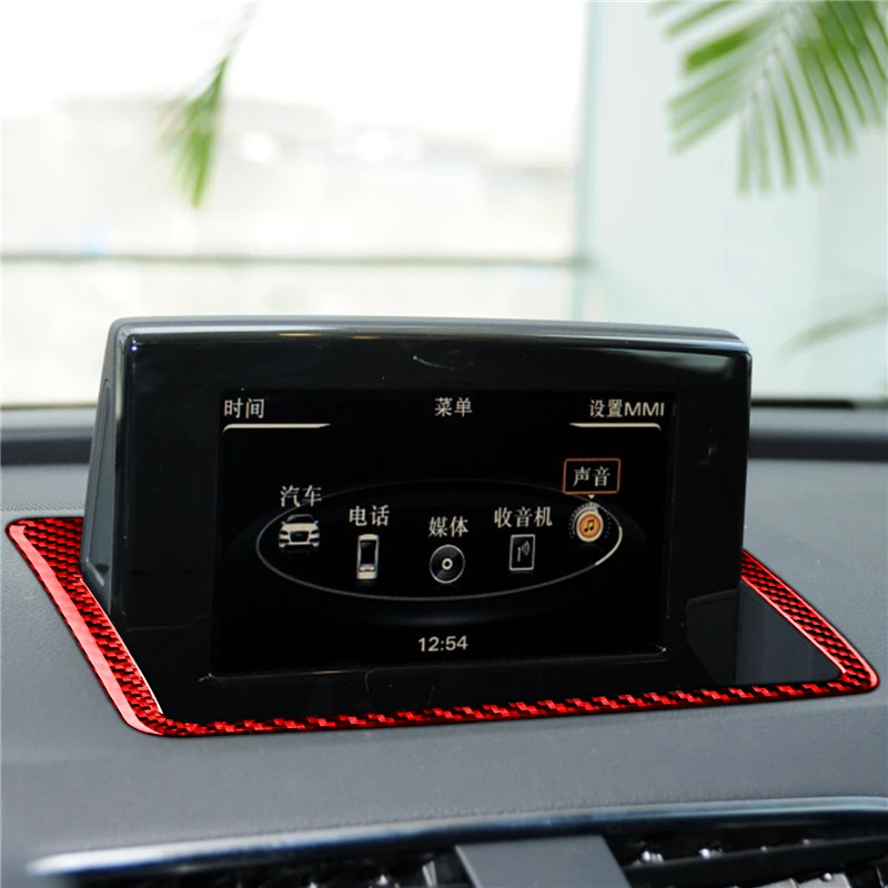 Carbon Fiber Black RED Stickers Cover Trim Car Interior Decorative Accessories For Audi Q3 2014-2018