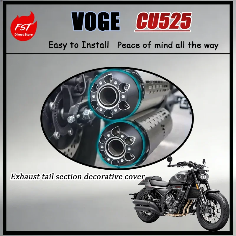 For Voge CU525 Premium Exhaust End Decorative Cap with Anti-Scratch Protection Retro Sport Style Surface Treatment
