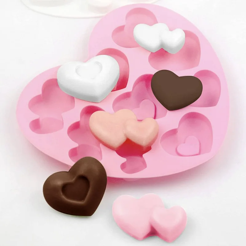 

Heart Shaped Silicone Cake Mold Valentine's Day Party Decoration Chocolate Fondant Baking Tools Soap Resin Mould Ice Cube Molds
