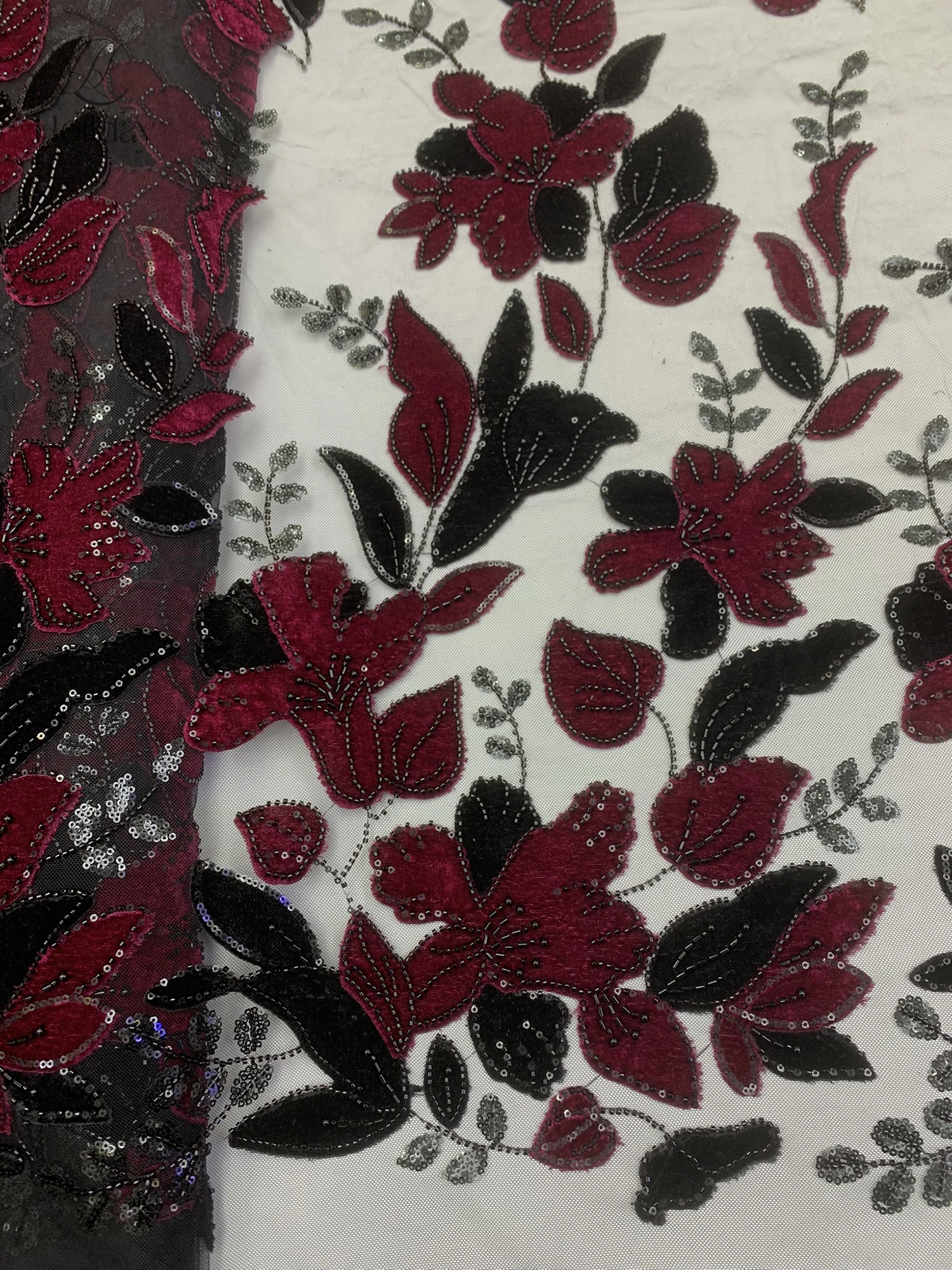 ​2025 New Velvet DIY Fabric French Mesh Lace fabrics for sewing Beaded Sequins Lace Fabrics Dubai fabric evening dresses Fabric