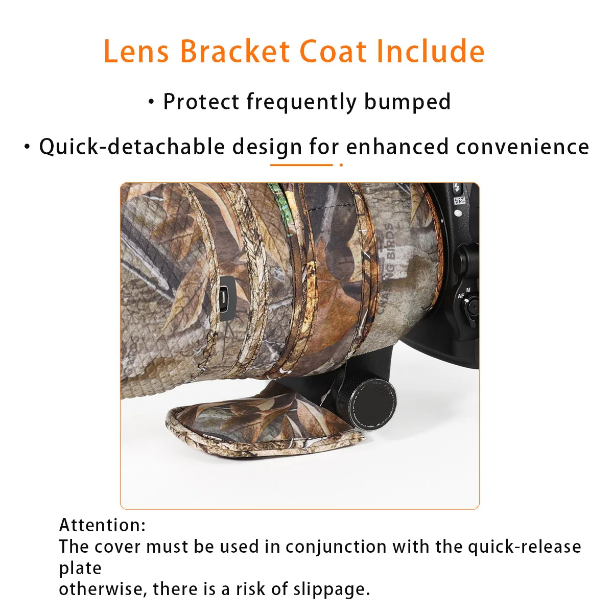 CHASING BIRDS camouflage lens coat for SIGMA 150 600mm F5-6.3 DG OS HSM Contemporary waterproof and rainproof protective cover - Image 3