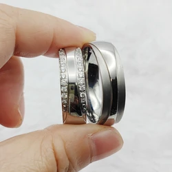 Luxury Trendy Jewellery Wedding Rings Couple Cubic Zirconia Ring Engagement Rings For Man and Wife No Rust No fade