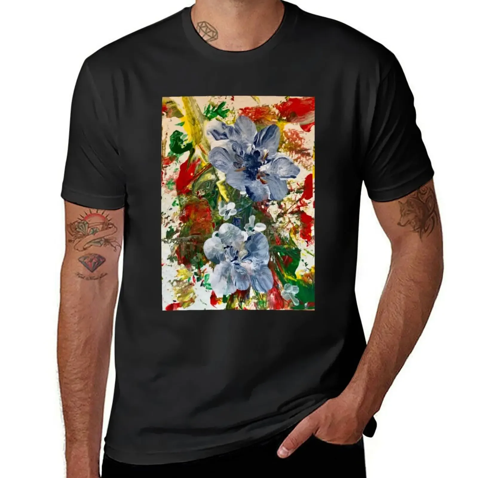 Impressionist Blue Flower T-Shirt new edition graphic shirts mens graphic t-shirts hip hop