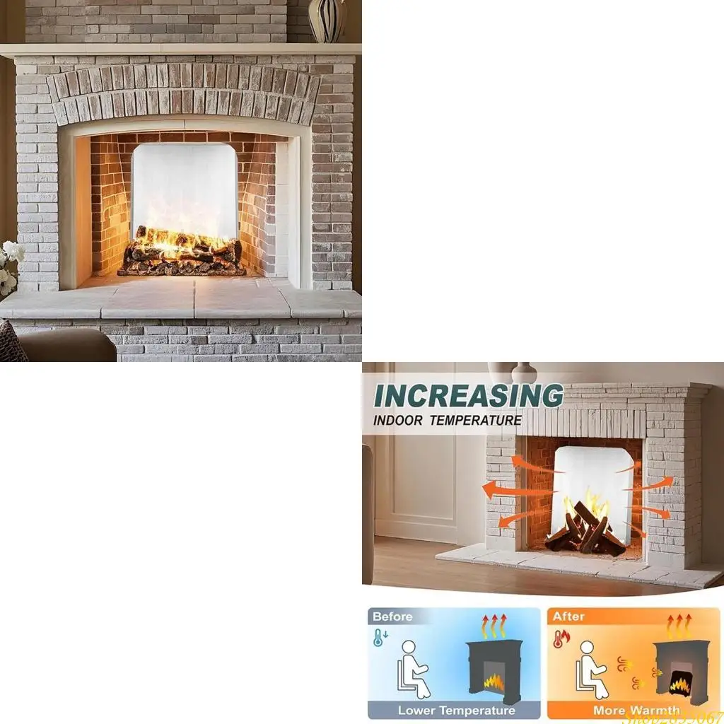 

Heat Redirecting Fireplaces Backplate Steel Strong Wall Protector for Household 831F