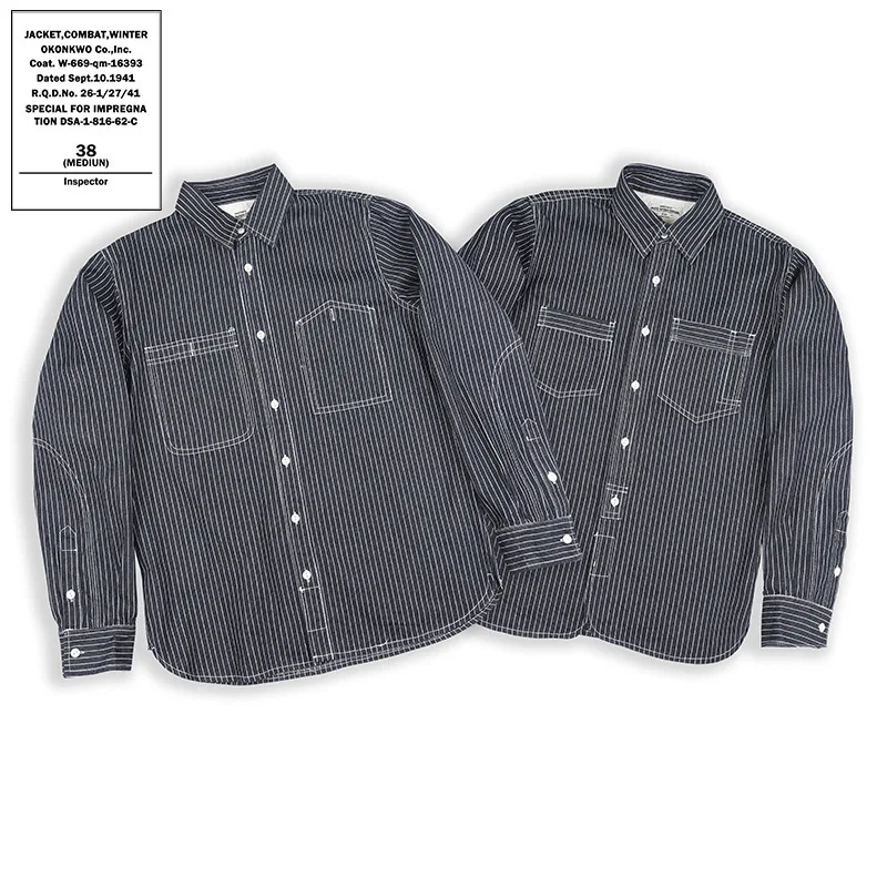 

Western S Iron Stripe irt Hunting Workwear Long Sve Denim Work irt Slim Fit Youth Autumn Wear Resistant Thiened