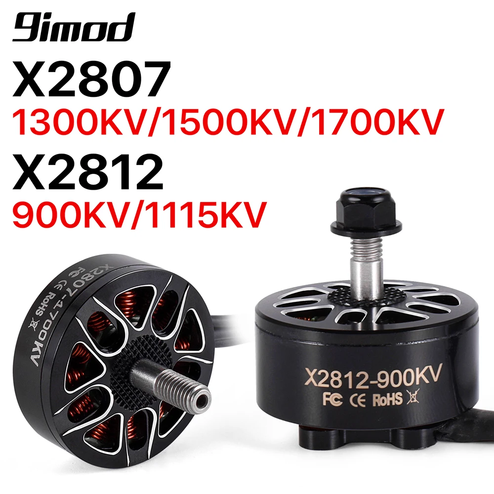 

9IMOD Brushless Motor 4pcs X2807 1300/1500/1700KV X2812 900KV 1115KV 2-6S 4mm Bearing Shaft for RC Multirotor FPV Racing Drone