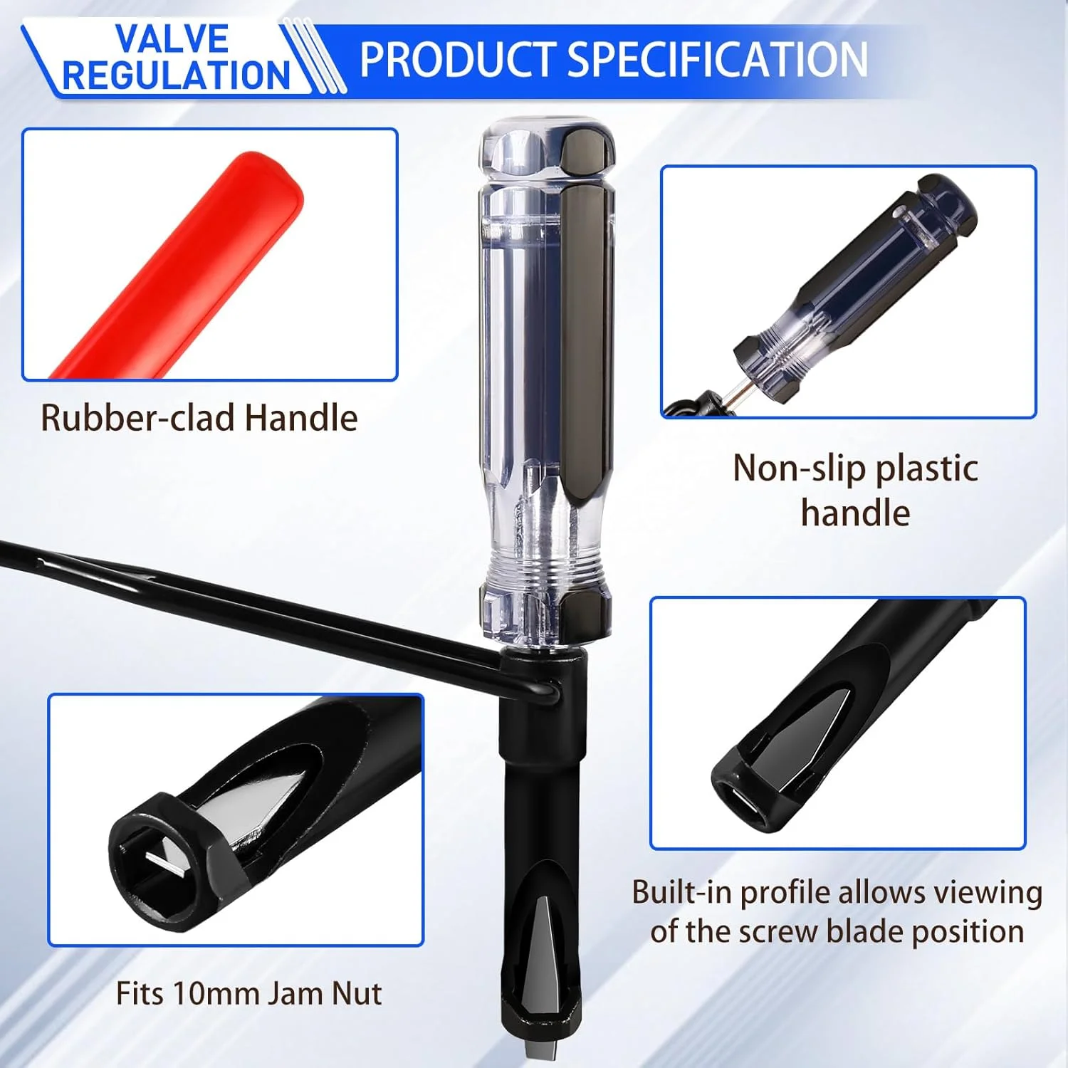 10mm Valve Adjustment Tool Jam Nut，Valve Lapping Guiding Removal Tool Compatible with Honda/Toyota/Japanese Auto Vehicle Engines