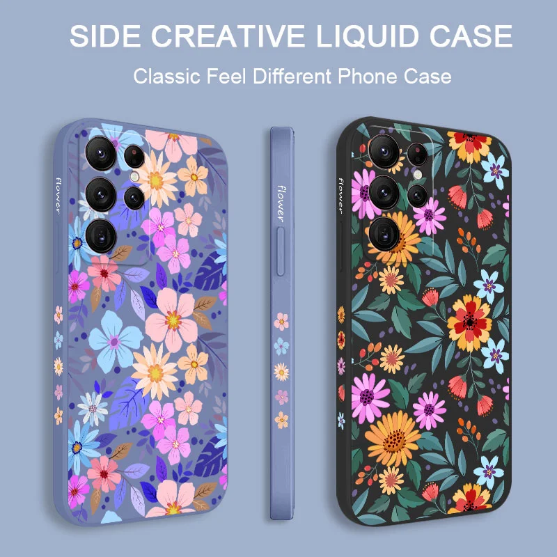 Showy Flowers Phone Case For Samsung Galaxy S24 S23 S22 S21 S20 Ultra Plus FE S10 S9 S10E Note 20 ultra 10 9 Plus Cover