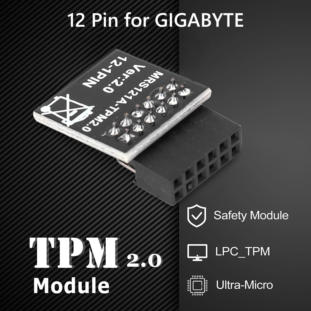 

Модуль шифрования безопасности TPM 2,0 LPC-12PIN, карта материнской платы, доверяемый модуль платформы SATA для материнской платы Gigabyte Win11