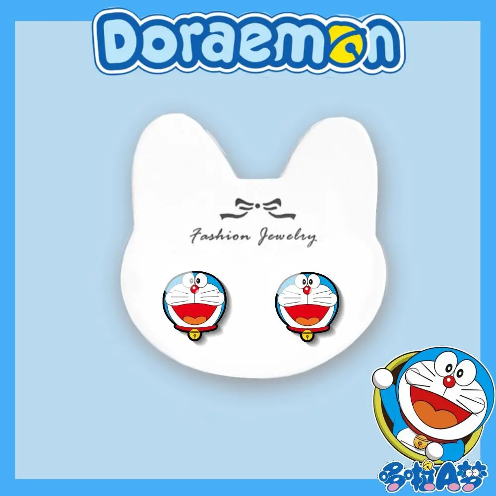 Kawaii Anime Doraemon Q-Version Earrings Fashion Niche U-Shaped Ear Clip Cosplay Accessories Girlish Heart Ear Nails Girl Gift