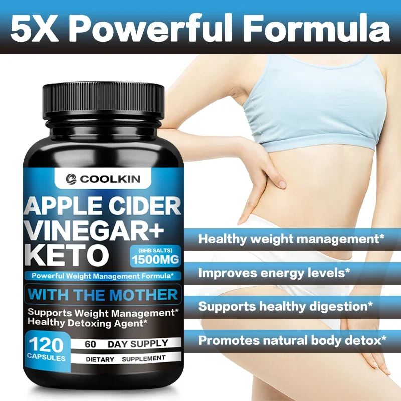 Apple Cider Vinegar Capsules + Keto – Supports Weight Management, Appetite Suppressant