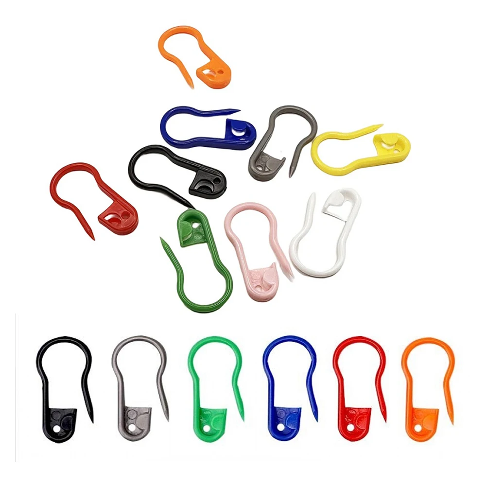 100 Stück/Packung SACOORA bunte Strickmarker – Häkelclips und -nadeln, Sicherungsstichmarker, DIY-Bastel-Sicherheitsnadeln aus Kunststoff