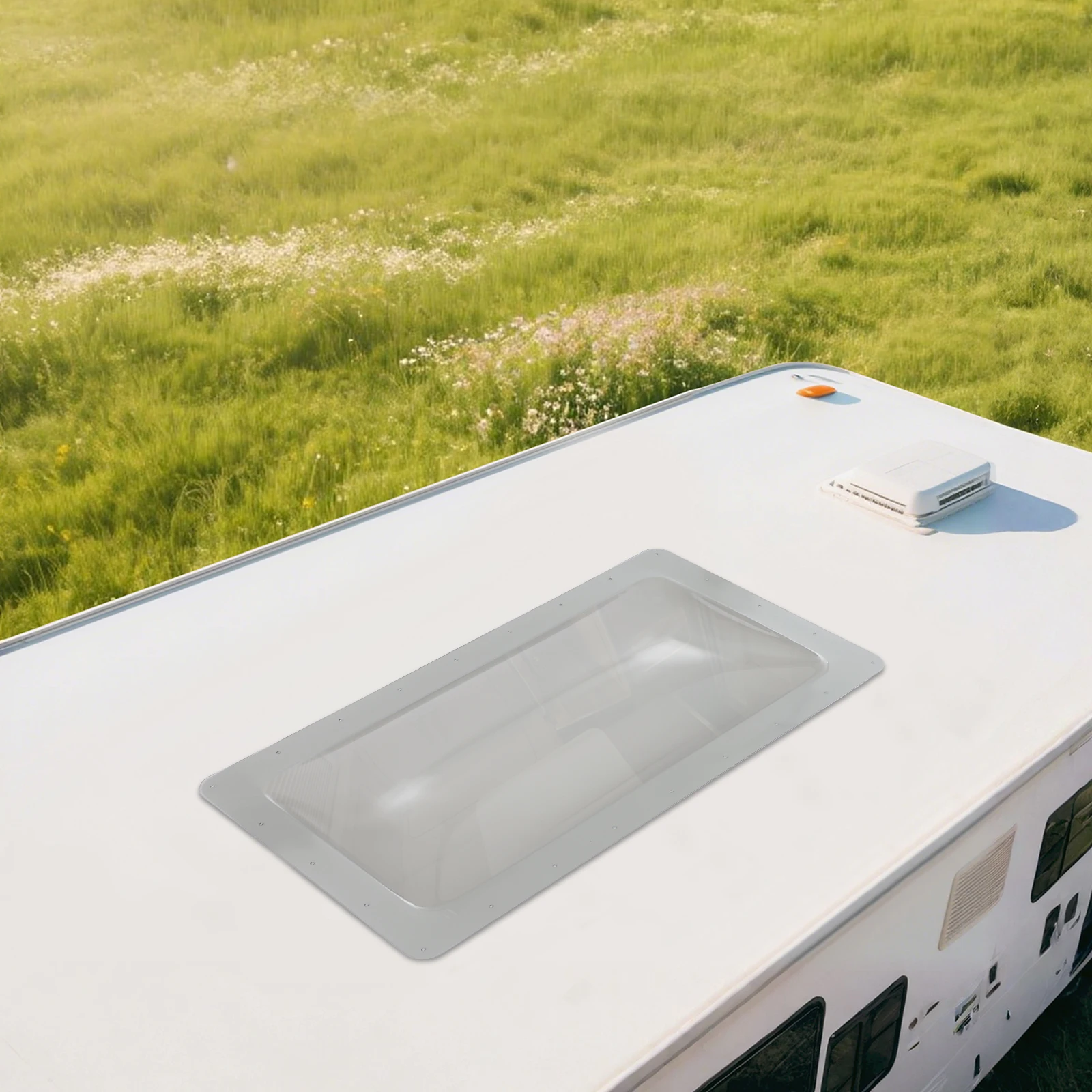 

RV Skylight Replacement Cover 18x34 Inch Smoky Polycarbonate UV Resistant Direct Fit for Camper Travel Trailer