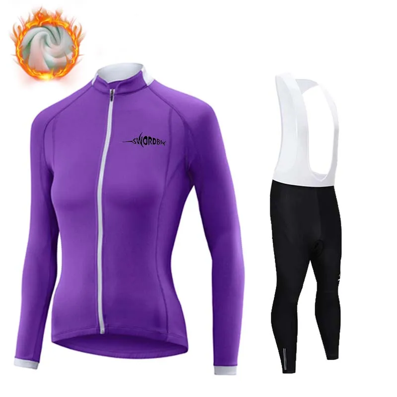 Maglia da ciclismo invernale termica per donna, abbigliamento da bicicletta a maniche lunghe, abbigliamento da bici MTB, Maillot, Set da ciclismo, 2023