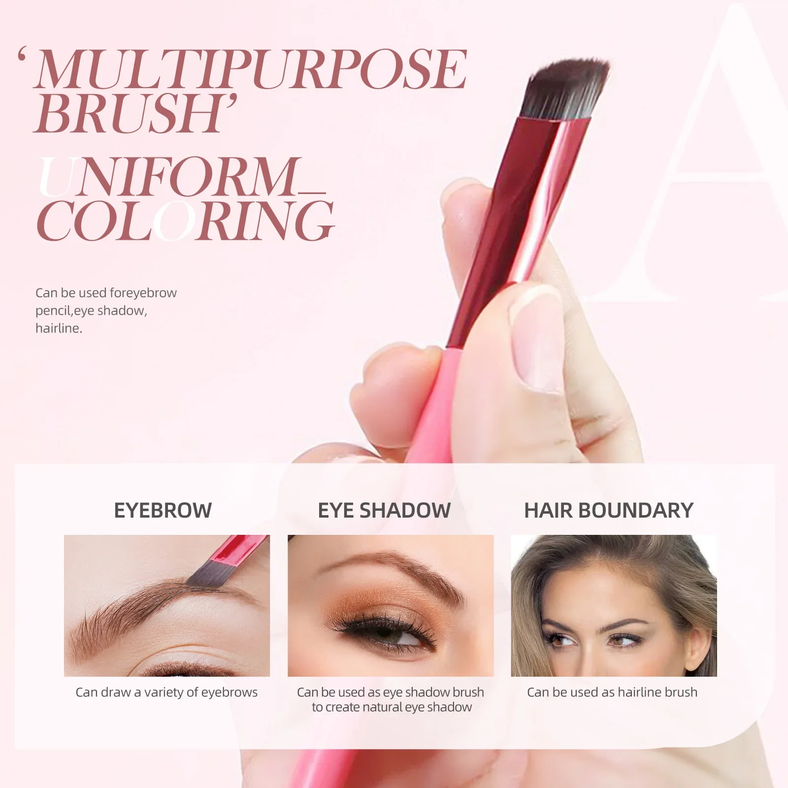 Wild Eyebrow Brush Square Three-dimensional Eyebrow Handicraft Double Headed Eyebrow Eyelash Brush Multi Functional Makeup Tool