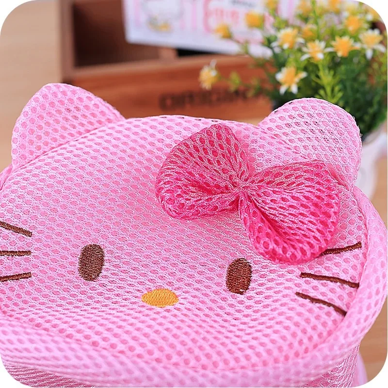 Hello Kitty Laundry Bag Cute Lingerie Mesh Sock Clothing Underwear Organizer Washing Bra Bag Antistain Anti-deformation Mesh Bag