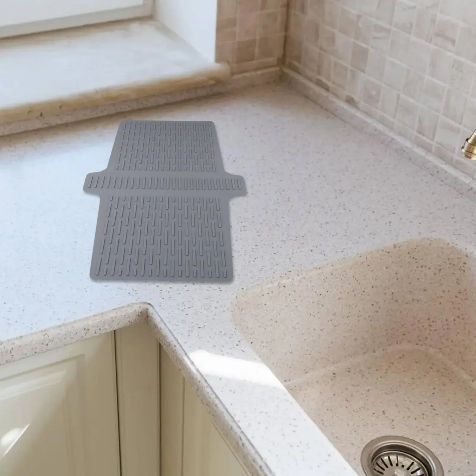 

Silicone Sink Divider Mat Versatile Kitchen Sink Saddle Silicone Dish Drying Mat Heat Resistant Flexible