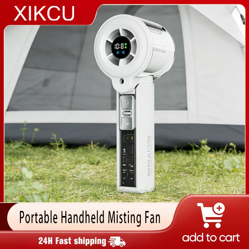 

100-Speed Adjustable Water Replenishing Spray Fan with LED Display & AI Timing Quiet Cool Fan for Office Home Outdoor
