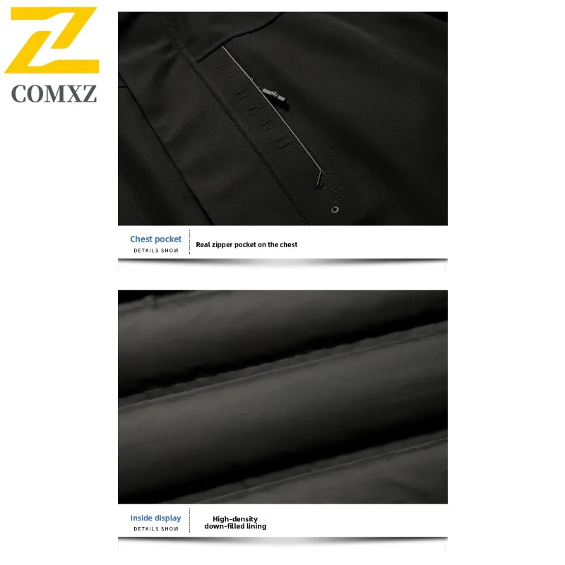 Men's Winter Thickened Fleece-Lined Cotton Jacket American style Detachable Hood Parka Windproof Thermal Overcoat Fit Camping