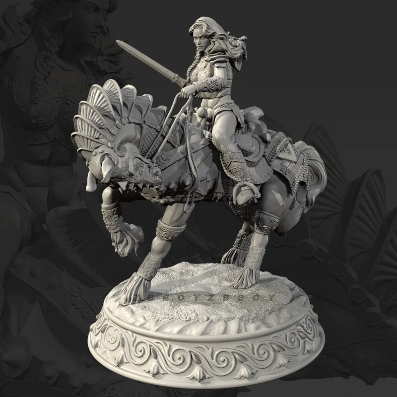 

50mm 75mm Holy Female Knight Resin Model Figure Gk Micro Miniature 3d Printed White Model Toy Unassembled And Unpainted Kit