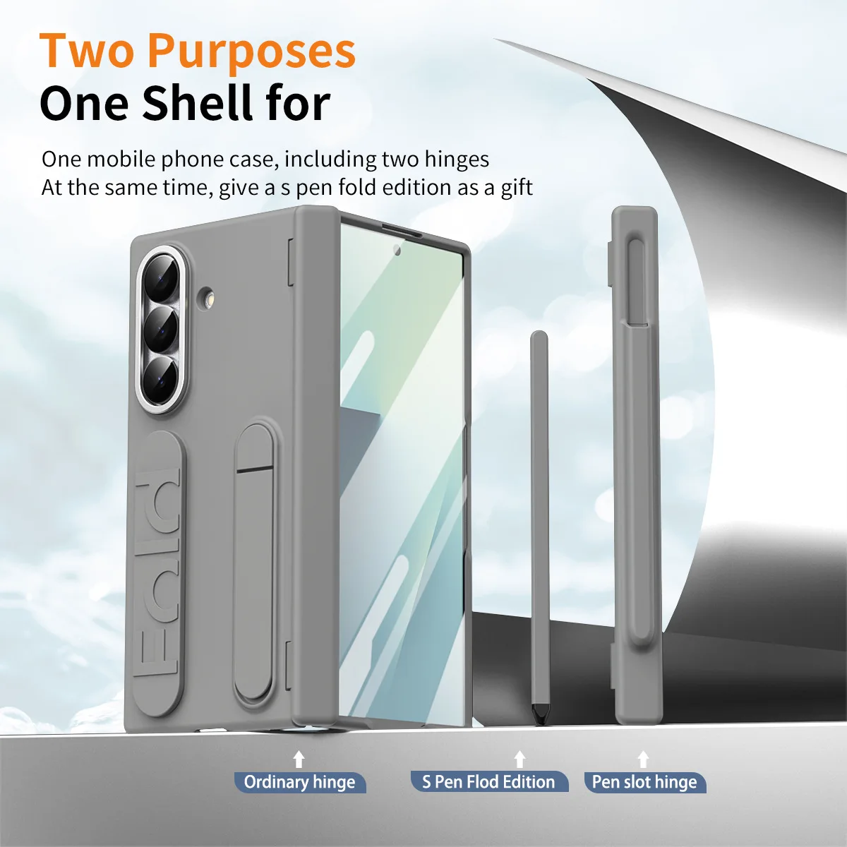

Pen Slot Hinge Wristband Case for Samsung Galaxy Z Fold 7 Fold7 5G Cover Hand Wrist Strap Invisible Bracket Kickstand Funda