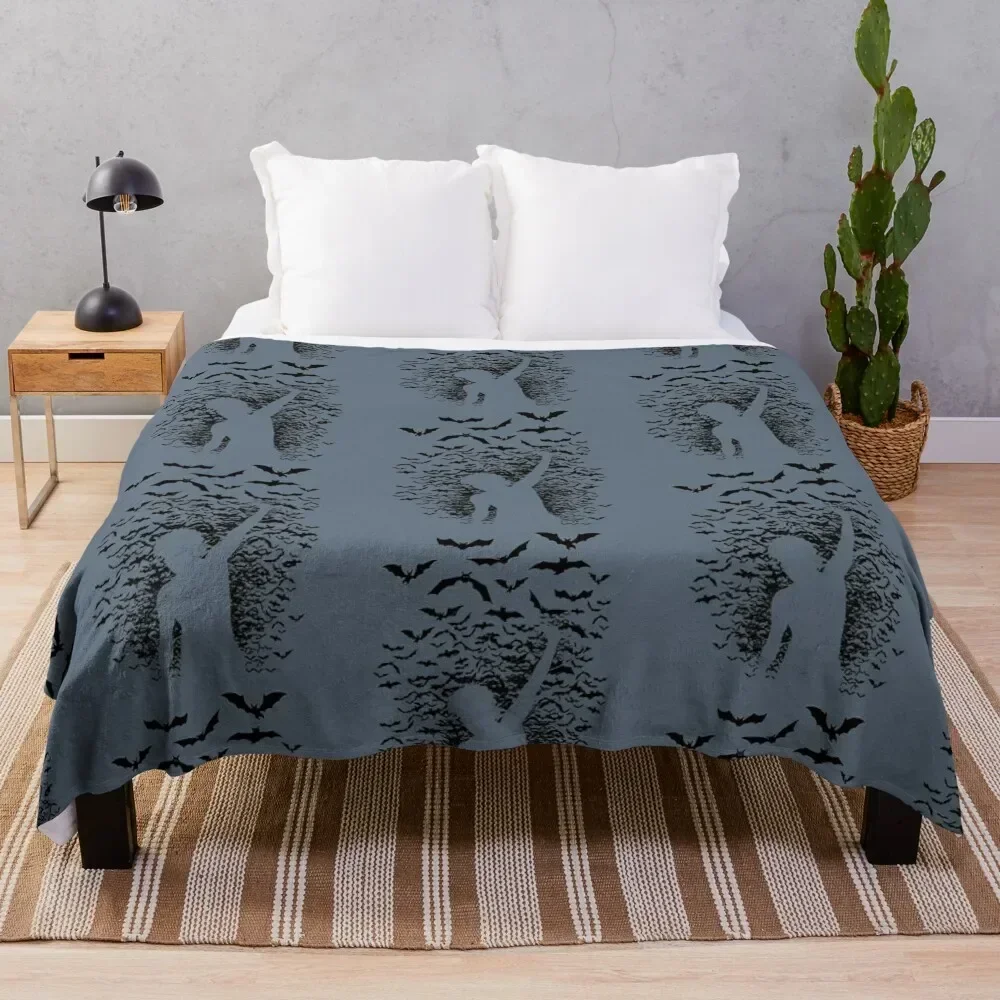 

Strat Bat Silhouette Throw Blanket Soft Beds Plush Blankets Sofas Of Decoration Luxury Blankets