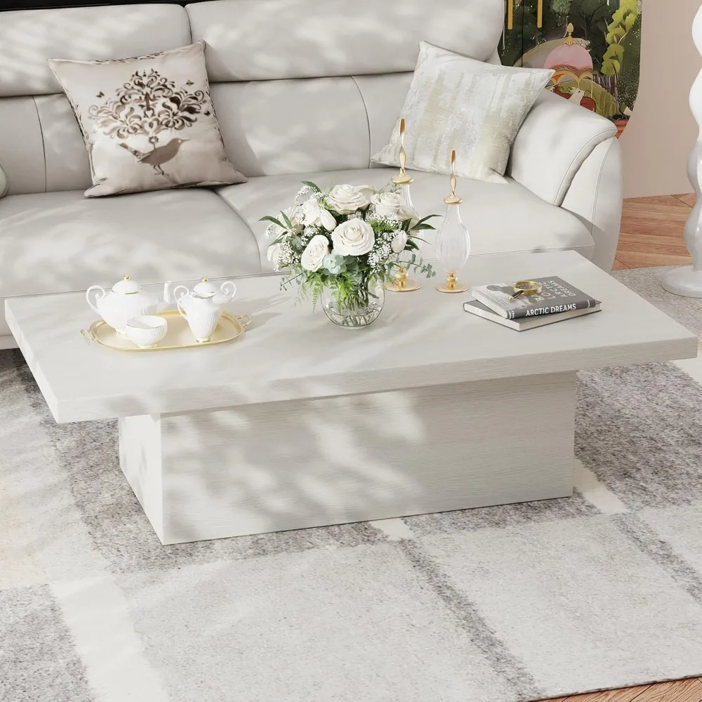 Mesa de centro de granja, mesa de cóctel de madera de ingeniería moderna 47,25, mesa decorativa resistente a los arañazos con marco resistente para la vida